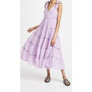 ENGLISH FACTORY Lilac Tiered Midi Dress Size S NWT Retail $105 Tuckernuck
